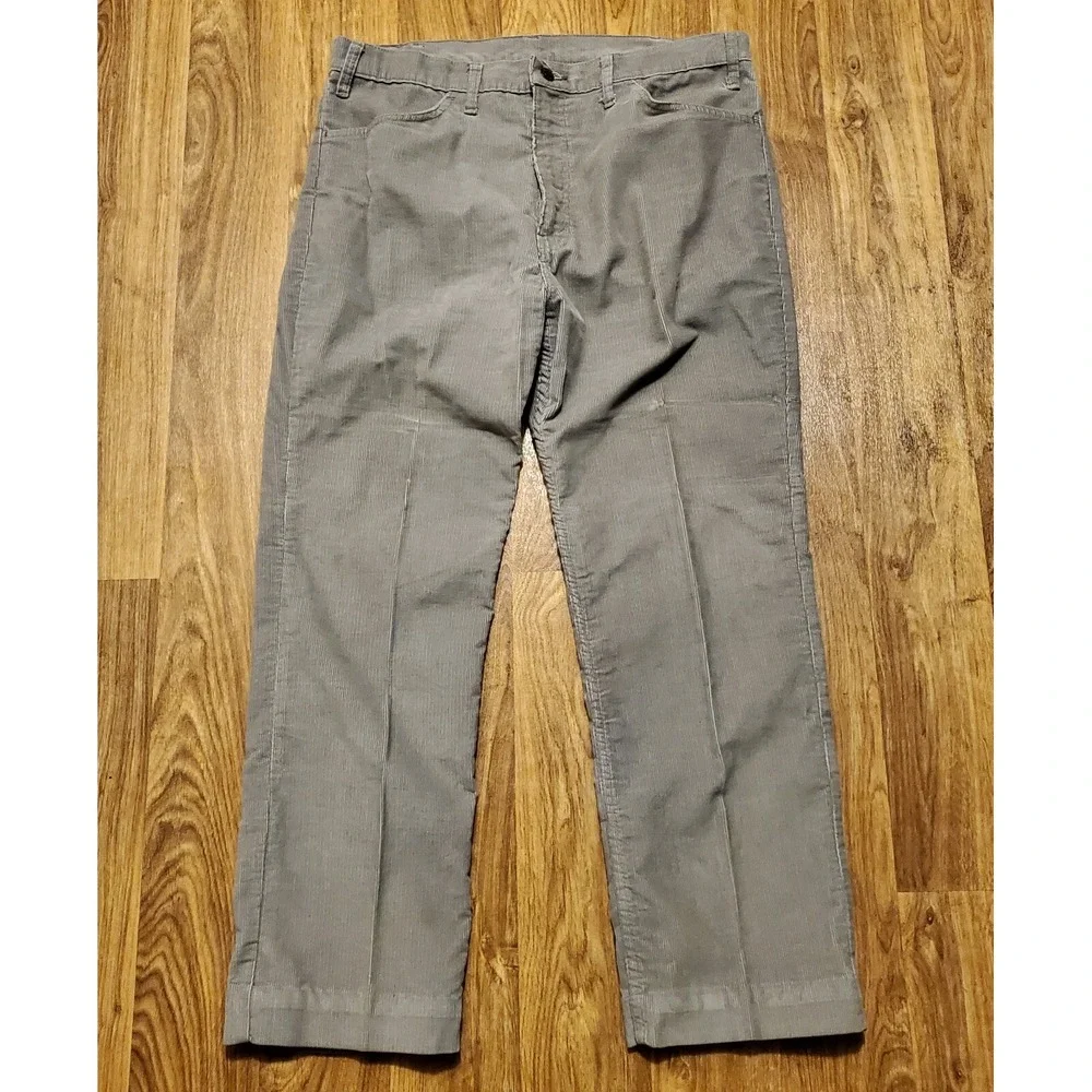 Vintage 80s Gap Pioneer Pants Mens 38x30 Gray Corduroy Western Made in USA
